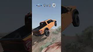 Ford Raptor vs Tesla Cybertruck beamngdrive beamng gaming [upl. by Pulling777]