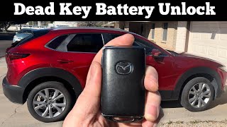 2020  2023 Mazda CX30  How To Unlock amp Open With Dead Battery Or CX 30 Remote Key Fob Not Working [upl. by Yannodrahc]