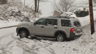 HD Cars Slide Down Icy Hill  Charleston WV [upl. by Basir]