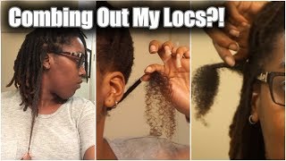 COMBING OUT Locs on 4C hair at 2 Years Locd [upl. by Eizzo]