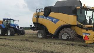 New Holland CX760 vast in de modder  stuck in mud  Trekkerwebnl [upl. by Goraud]