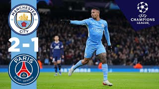 Man City Highlights  City 21 PSG  Manchester City into the last 16 of the Champions League [upl. by Jaymee]