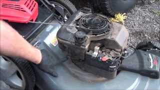 EASY HOW TO FIX a Briggs and Stratton lawnmower STARTER PULL ROPE [upl. by Claude]