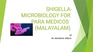 SHIGELLA MICROBIOLOGY FOR PARAMEDICOS  MALAYALAM [upl. by Cordeelia]