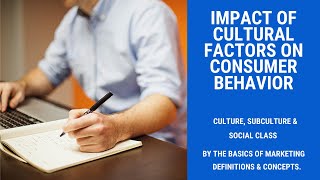 Impact of Culture on Consumer Behavior culture subculture and social class [upl. by Neicul]