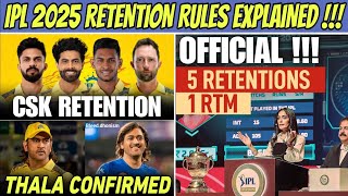 IPL 2025 Official Retention Rules Full Details 🔥 Dhoni Uncapped Player Confirmed  CSK NEWS [upl. by Salli]