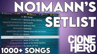 No1manns Setlist FOR CLONE HERO 1000 Custom Songs Download [upl. by Eilegna]