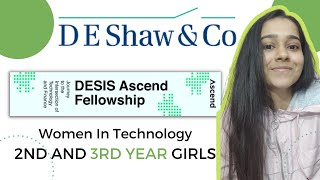 What is DESIS Ascend Educare Programme  Rs50000 Stipend ⚡️  DE Shaw 🔥 Women In Technology [upl. by Okihcas]