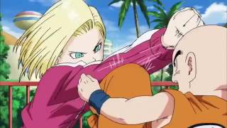 Krillin Vs Android 18 Dragon Ball Super 88 English [upl. by Masao595]