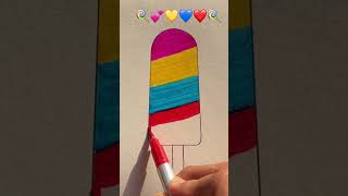 Satisfying art painting 🍭💕💛💙❤️🍭trendingshorts art drawing viralvideo shortsfeed coluring [upl. by Lali]