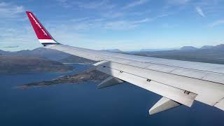 Norwegian Boeing 737800 Beautiful Landing in HarstadNarvik Norway  OSLEVE [upl. by Aneeb]