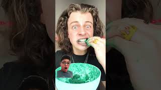 Blue taki cereal takis spicy cereal reaction challenge food shorts [upl. by Edasalof96]