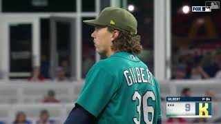 Logan Gilbert gets 9 strikeouts vs Braves [upl. by Rein]