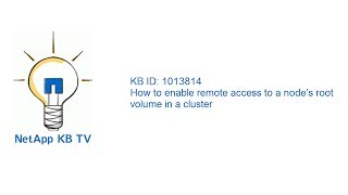 How to enable remote access to a nodes root volume in a cluster [upl. by Nerret]