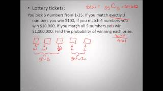 Statistics Using Combinations for Lottery [upl. by Sakram]