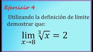 Demostración de límite por definición Ejercicio 4 [upl. by Ees]