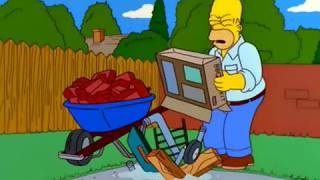 S10E19  Homer Building a Barbecue Pit [upl. by Ahsenre]