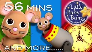 Hickory Dickory Dock  Plus Lots More Nursery Rhymes  56 Minutes Compilation from LittleBabyBum [upl. by Bernt]