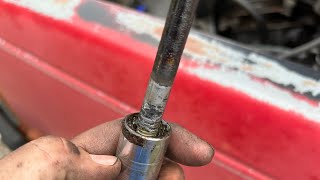 93 Chevy 28l Broken Dipstick Tube Removal [upl. by Revart]