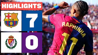 FC BARCELONA 7  0 REAL VALLADOLID CF  RESUMEN LALIGA EA SPORTS [upl. by Odette675]