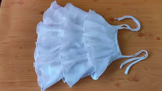 DIY  baby frock cutting and stitching  frills frock design  baby girl top cutting and stitching [upl. by Nylekoorb]