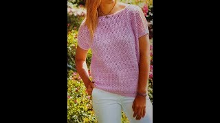 Pullover stricken TOP mit ShoulderCutOuts UBootAusschnitt DIY Strickanleitung Gr 38 [upl. by Pronty]