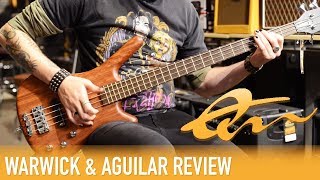 Warwick Corvette Standard Bass amp Aguilar SL 112 Cab  Review [upl. by Nylinej]