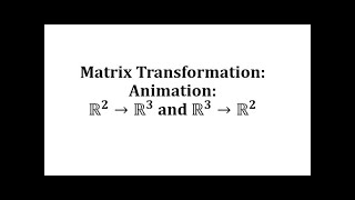 Transformaciones matriciales animaciones de R2 a R3 y de R3 a R2 [upl. by Ahtaga43]