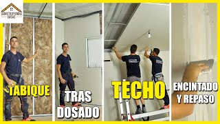 🔶 CURSO YESO LAMINADO PLADUR 🔶 Como hacer TABIQUE TRASDOSADO TECHO ENCINTAR Y REPASAR [upl. by Laerol]