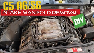 How to Remove the INTAKE MANIFOLD on a 42 Audi V8 [upl. by Kelly]