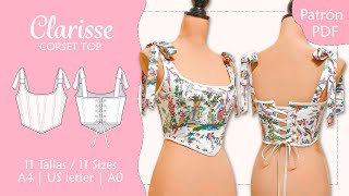 Tutorial de Costura de Corset  Patrón PDF  CLARISSE TopCorset [upl. by Elidad]