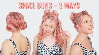 Space buns tutorial in curly hair  Quick amp easy hairstyles [upl. by Alanna]