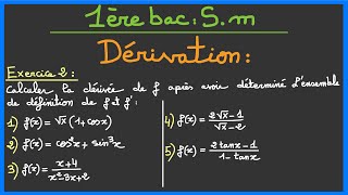 1ère bac SM  Dérivation  Exercice 2 [upl. by Enos]