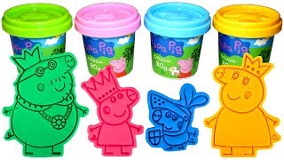 Learn Colors with Peppa Pig Royal Family Molds and Play Doh [upl. by Yrrehs]