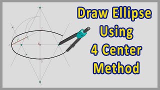 How to Draw an Approximate Ellipse Using 4 Center Method  Engineering Drawing [upl. by Kcyrred]