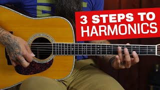 How to Play Harmonics on Acoustic Guitar in 3 Steps [upl. by Ahsurej]