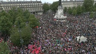 Thousands of demonstrators rally in Paris against the far right  AFP [upl. by Yrrek]