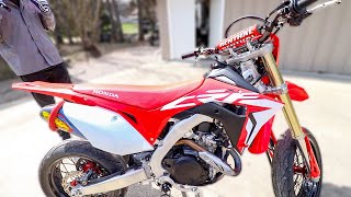 CRF450X First Look  Supermotos amp Skateboards [upl. by Jim]