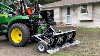 Lawn Leveling amp Cultipacking with a John Deere Tractor [upl. by Kinsley139]