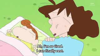 Shin chan english sub  mom cant sleep [upl. by Thorlay]