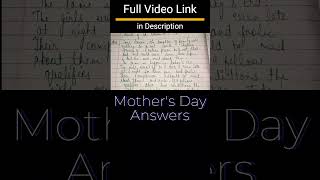 Mothers Day Class 11 Questions and Answers  Snapshot Mothers day Answers cbse11th answer cbse [upl. by Trinette]