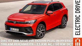 DAS ist der neue VW Tiguan PluginHybrid mit 100 km Reichweite und Schnelllademöglichkeit [upl. by Nyrak]