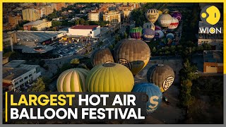 Hot air balloons soar at European Balloon Festival  WION [upl. by Spatola179]