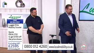 Luggie Folding Mobility Scooter on Ideal World TV 17th January 2017 [upl. by Naga]