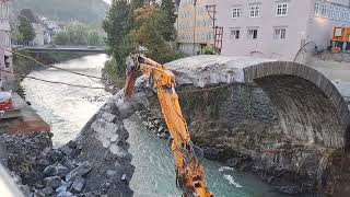 Abbruch der HeiligKreuzBrücke in Feldkirch [upl. by Raycher]