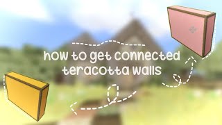 🍃how to get connected terracotta walls for ios  mcpe tutorial✨ [upl. by Schulze]