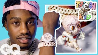 Lil Tjay Shows Off His Insane Jewelry Collection  On The Rocks  GQ [upl. by Diet]