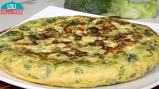 TORTILLA DE BRÓCOLI CON QUESO Saludable y deliciosa es una receta fácil y rápida  Loli Domínguez [upl. by Amsirac]