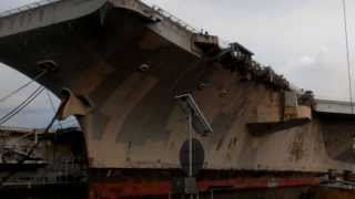 USS John F Kennedy USS Forrestal in Mothballs Philadelphia Naval Shipyard [upl. by Hubing]