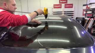 Window tint dry shrinking on a back glass or windshield Detailed and explained Advanced [upl. by Aguie]